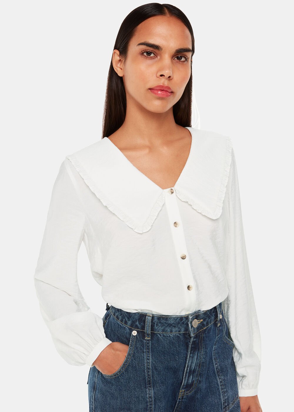 Oversized Collar Detail Top