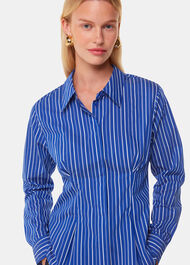 Stripe Waisted Cotton Shirt