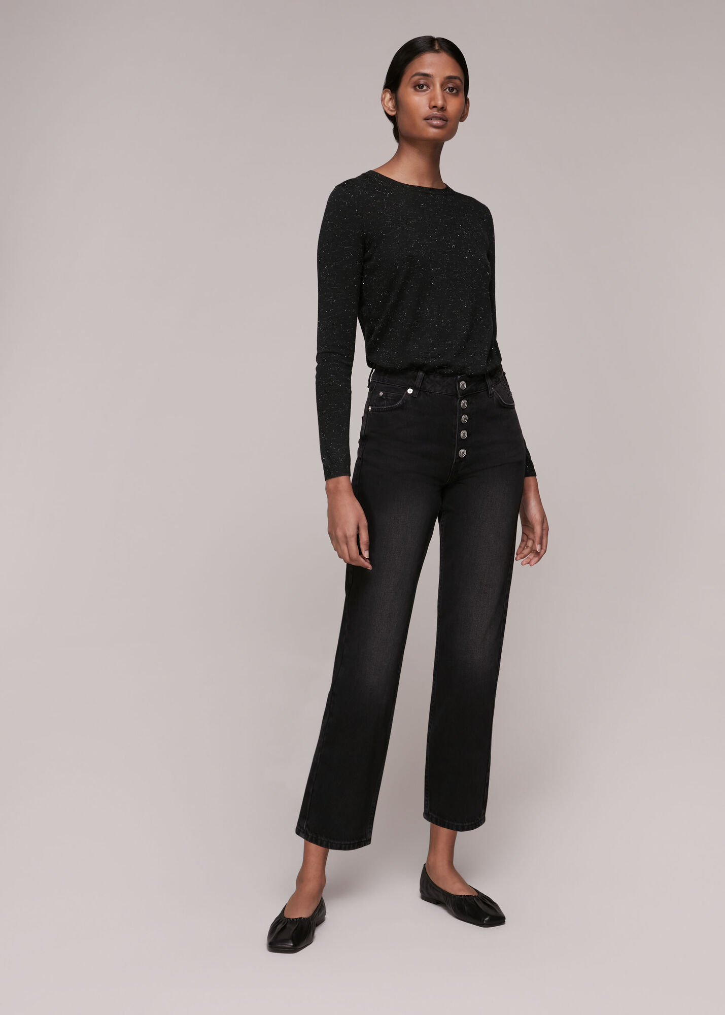 Black Annie Sparkle Knit WHISTLES