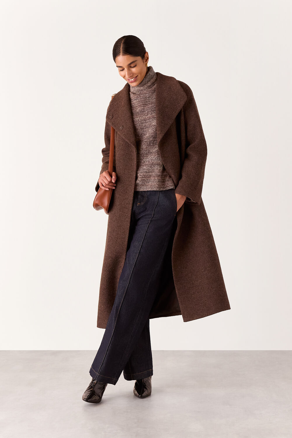 Textured Funnel Neck Knit