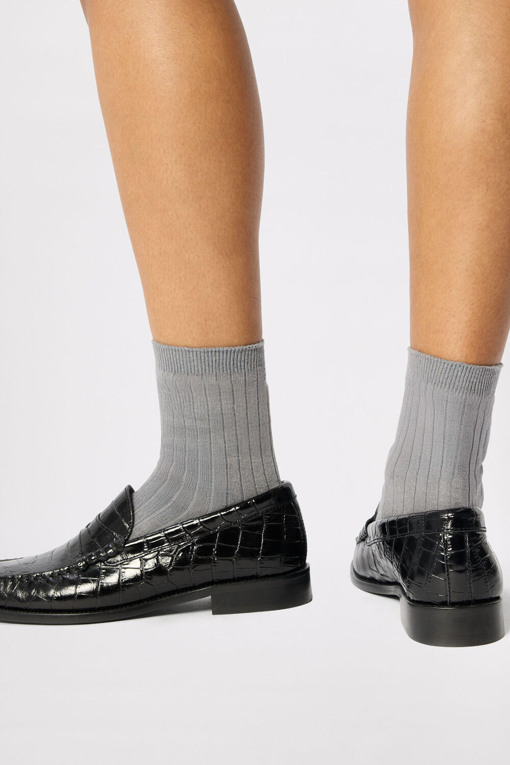 Grey Classic Ribbed Socks