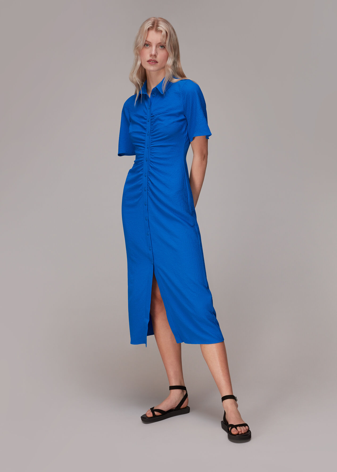 Whistles blue shirt dress top