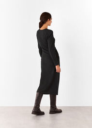 Gathered Side Midi Knit Dress