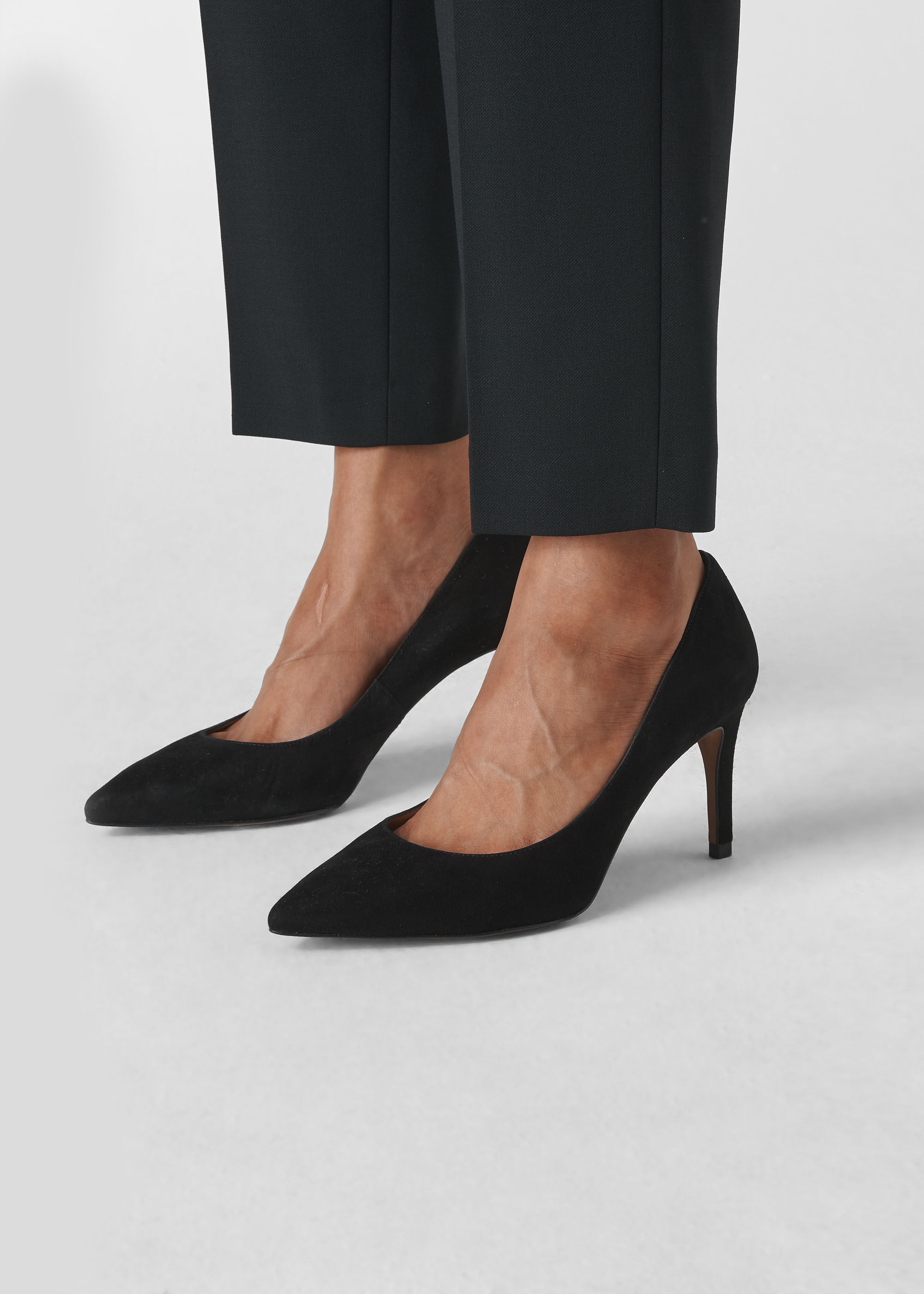 suede pumps mid heel