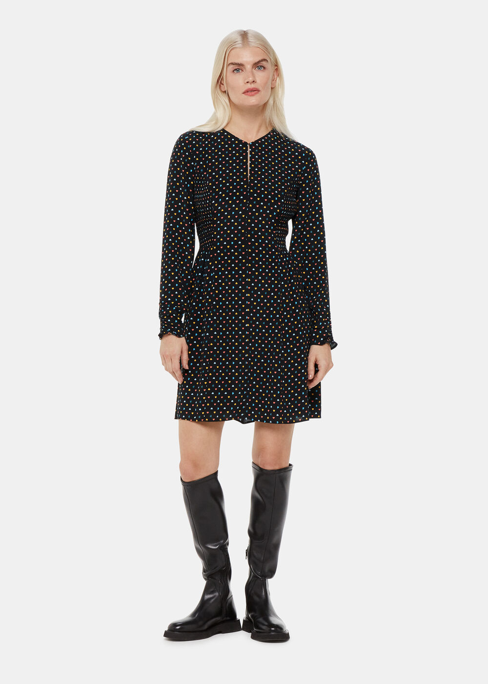 Petite Scattered Hearts Flippy Dress