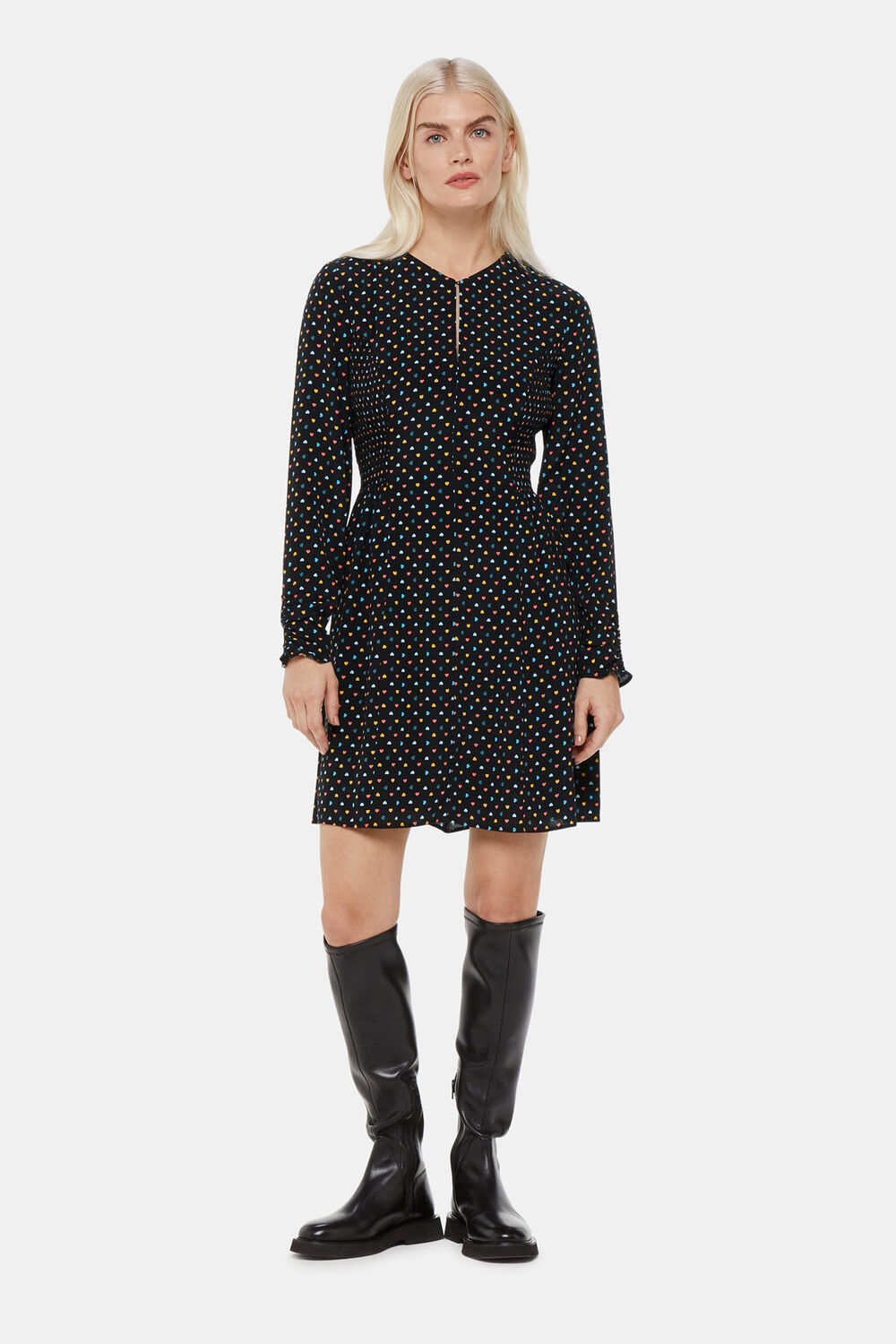 Petite Scattered Hearts Flippy Dress
