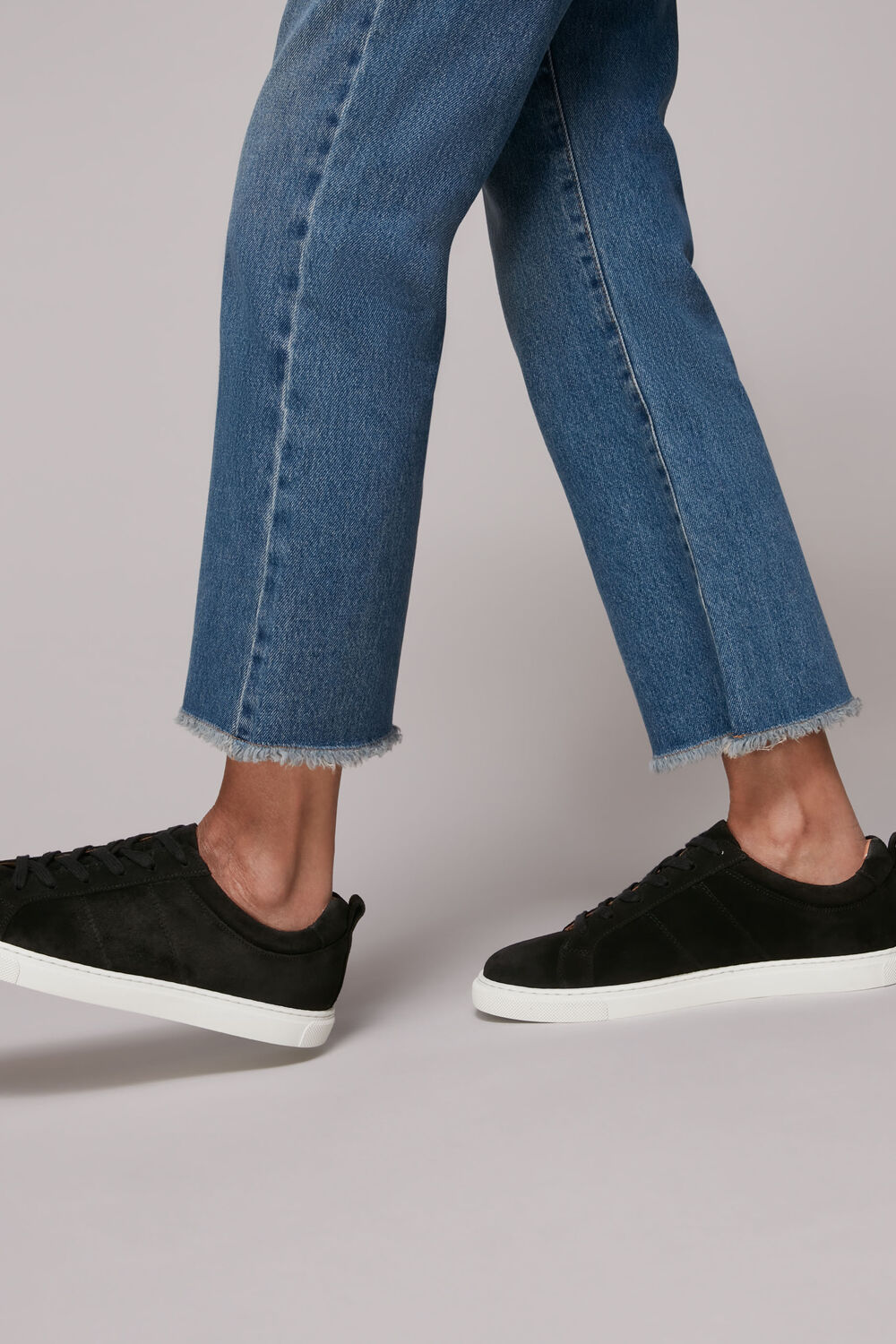 Koki Suede Lace Up Trainer Black