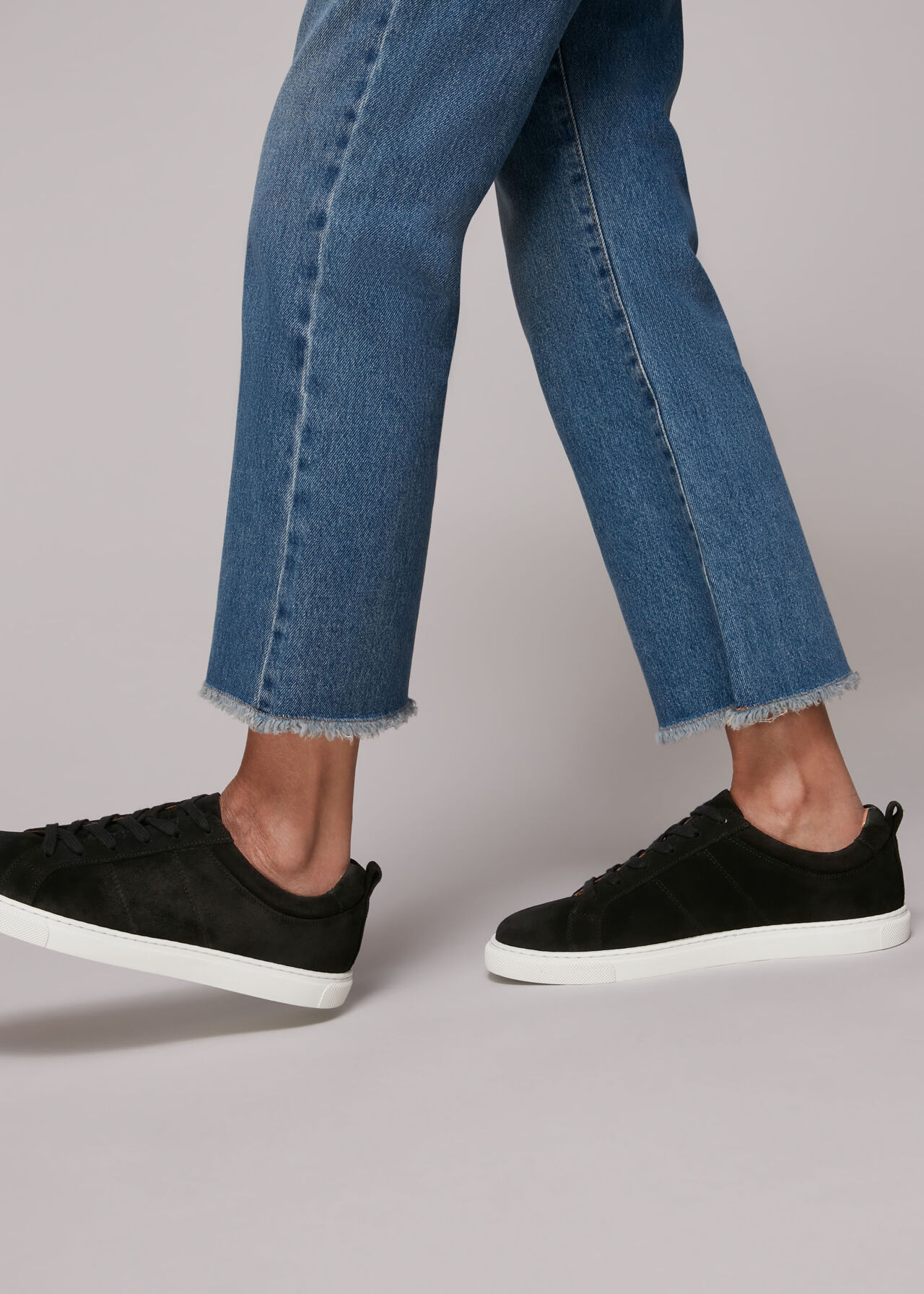 Black Koki Suede Lace Up Trainer | WHISTLES