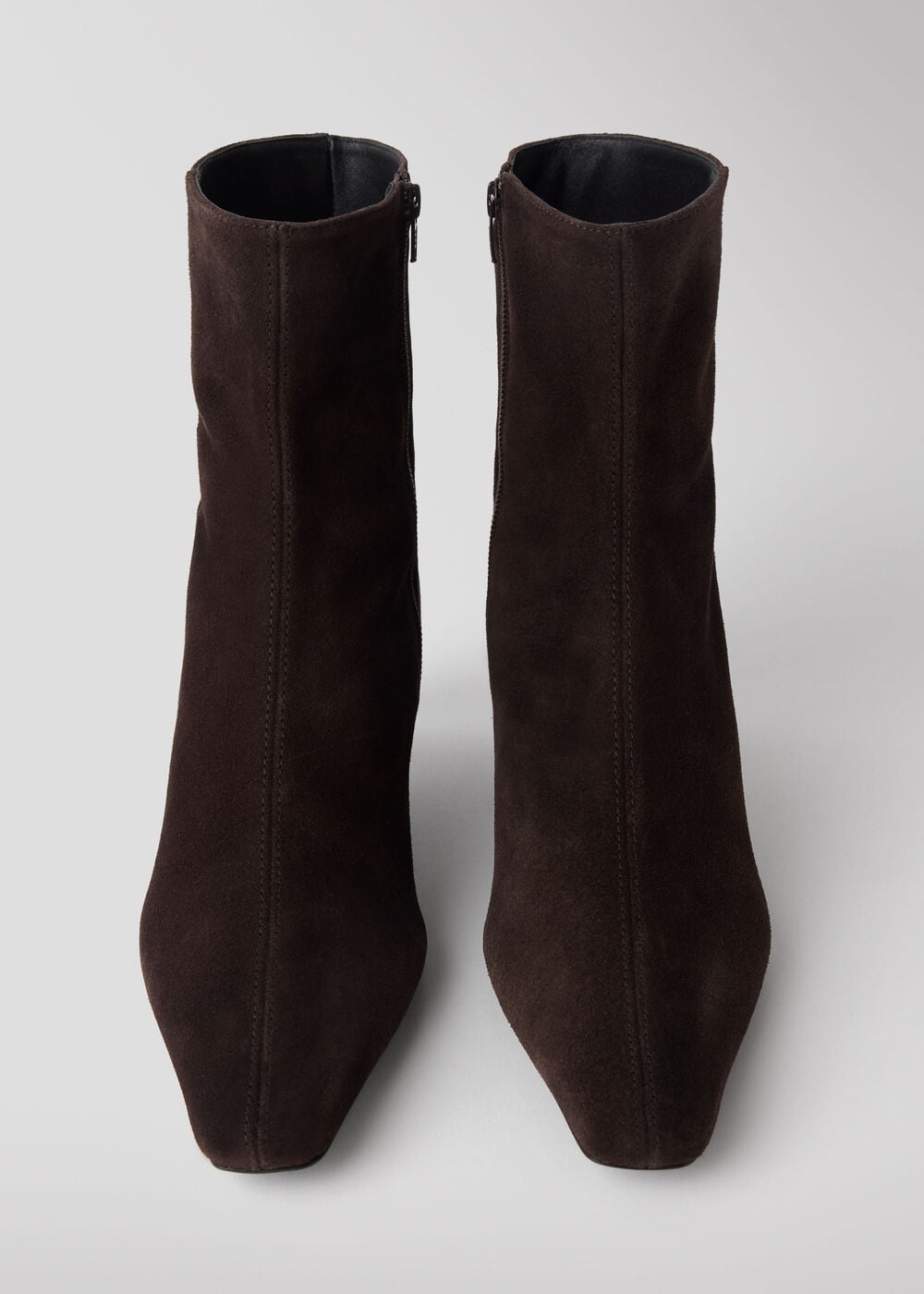 Chocolate Kitten Heel Suede Ankle Boot