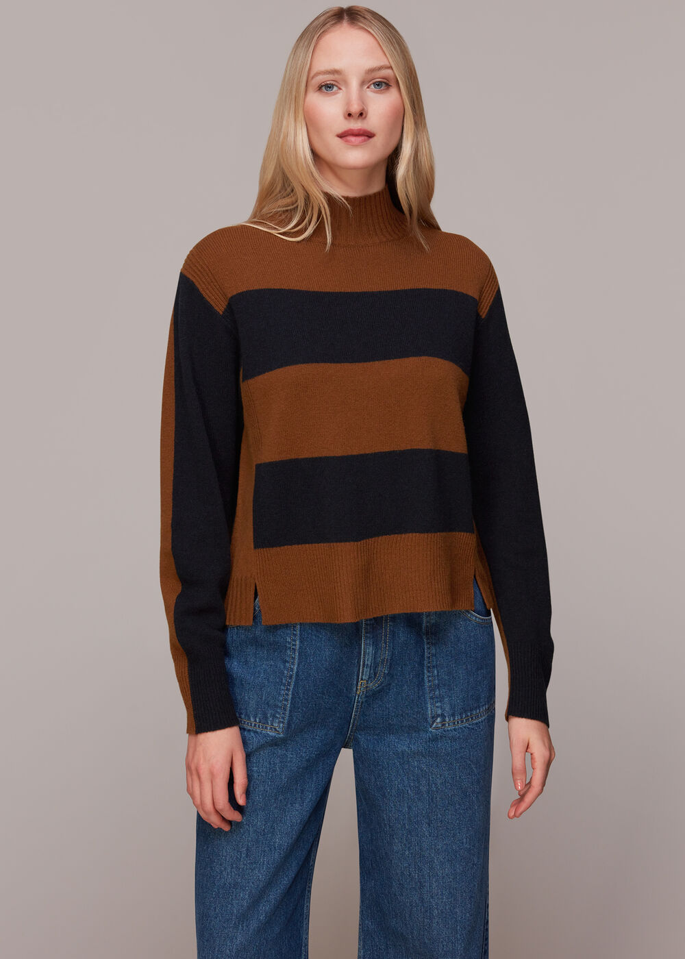 Colour Block Wool Jumper