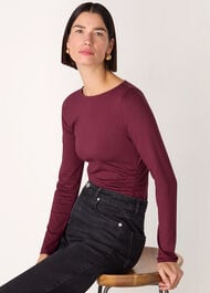Ruched Side Long Sleeve Top