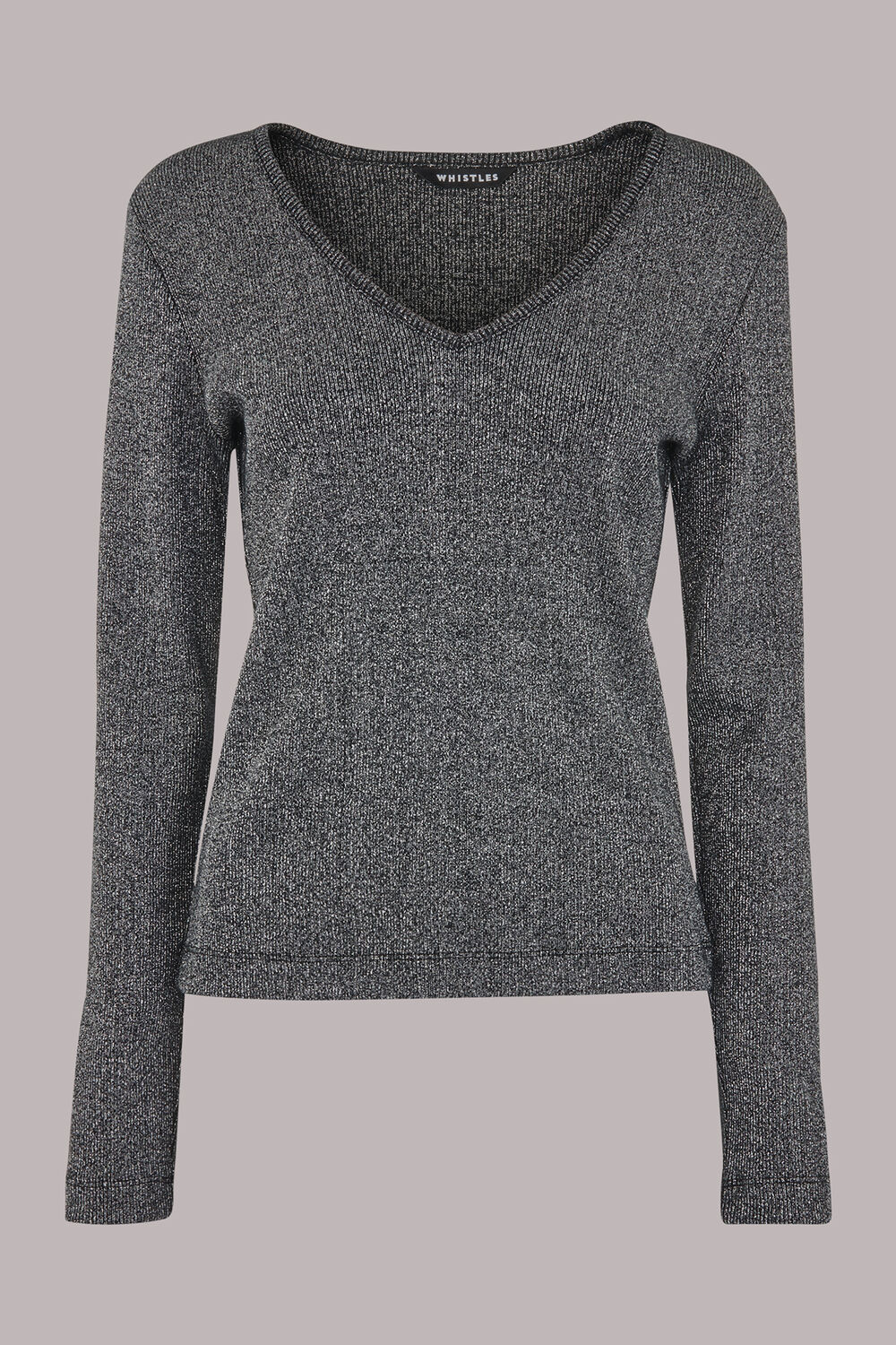 Long Sleeve Sparkle V Neck Top