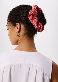 Gingham Shirred Scrunchie