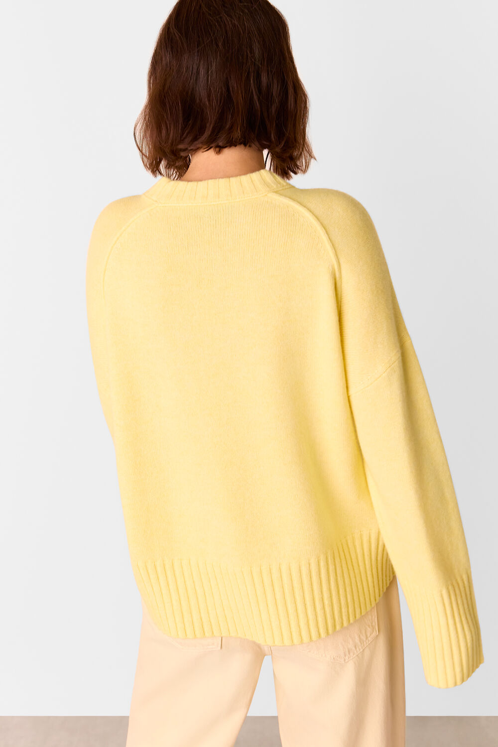 Wool Ribbed Cuff Knit