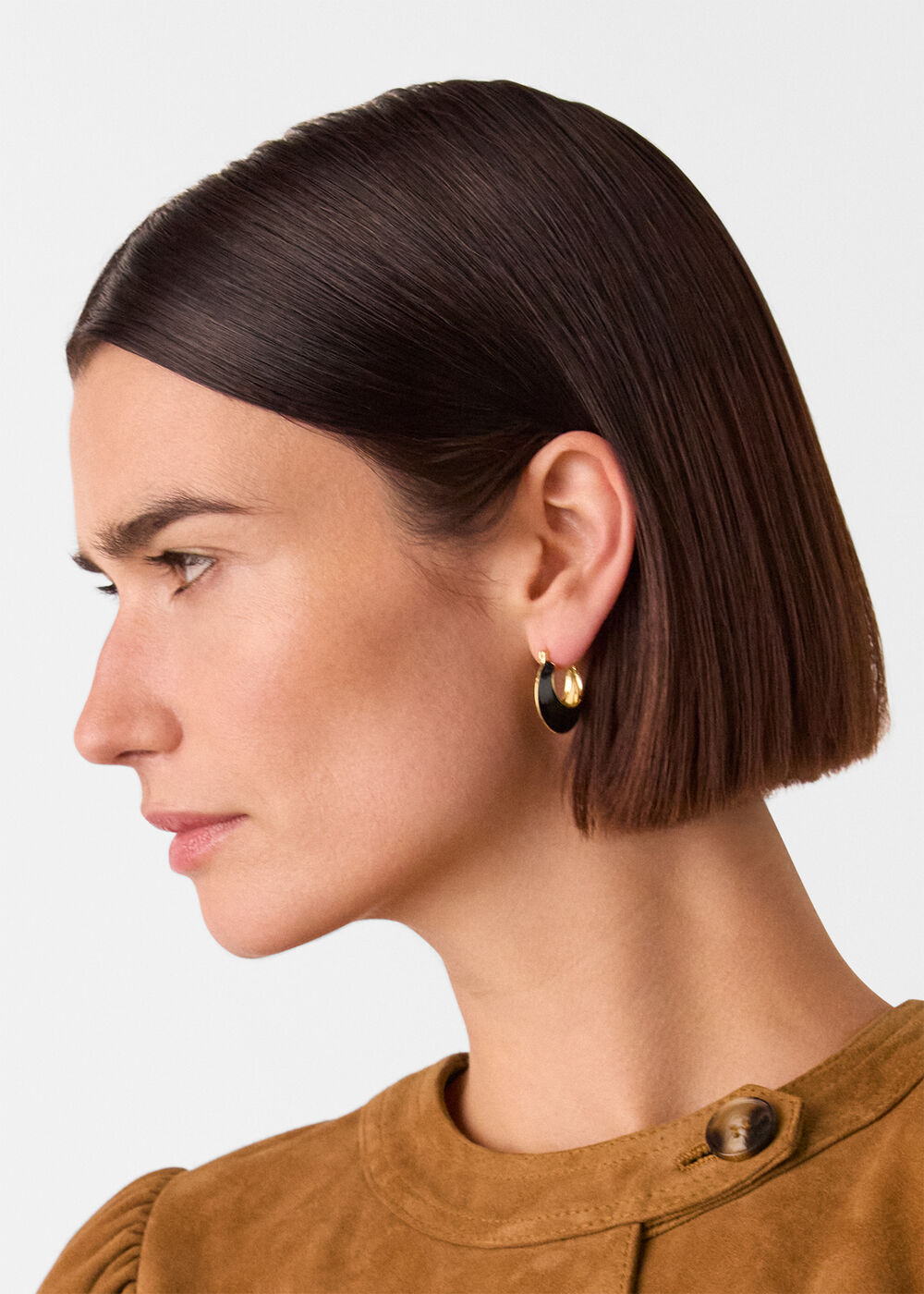 Enamel Curved Earring