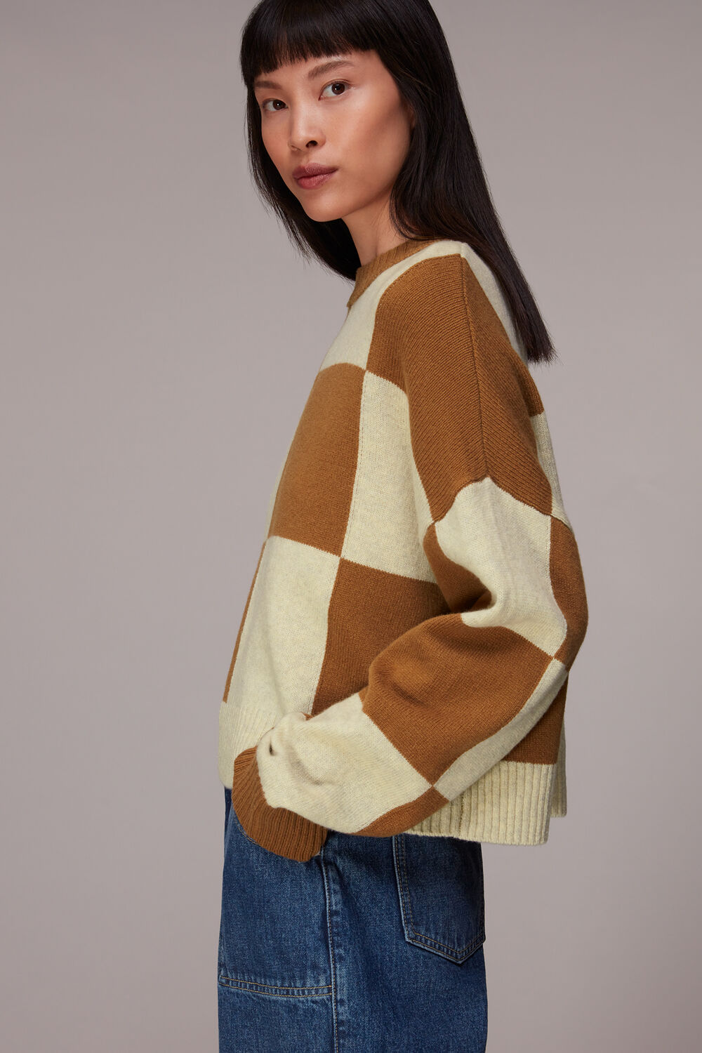 Check Wool Blend Jumper