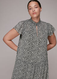 Indo Floral Print Tiered Dress