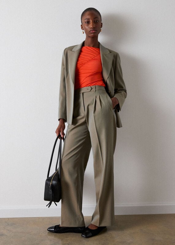 Dark Green Straight Leg Trouser