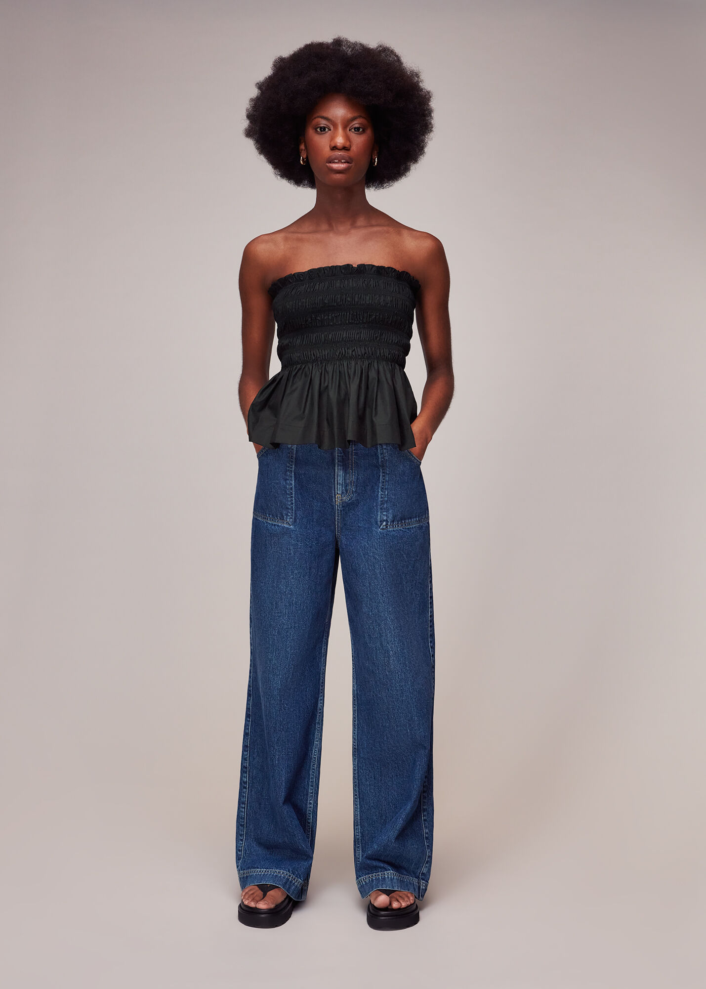 Shirred Tie Detail Top | Whistles US |