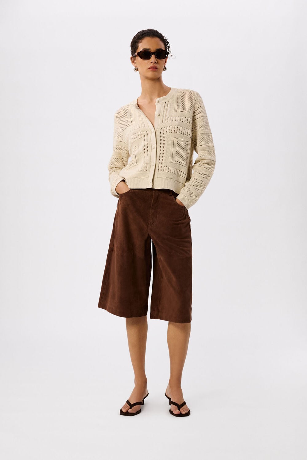 Ivory Crochet Detail Cardigan