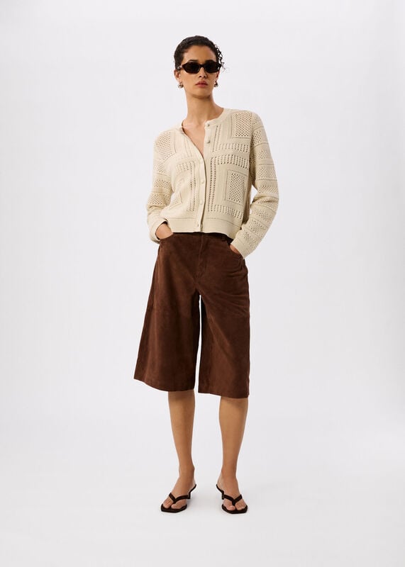 Ivory Crochet Detail Cardigan