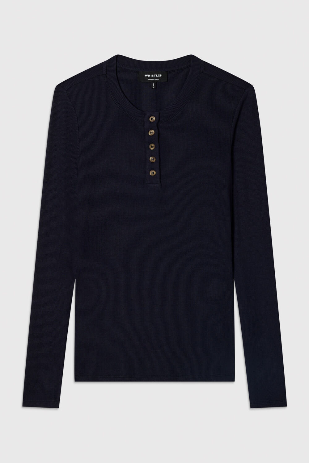 Navy Essential Rib Henley
