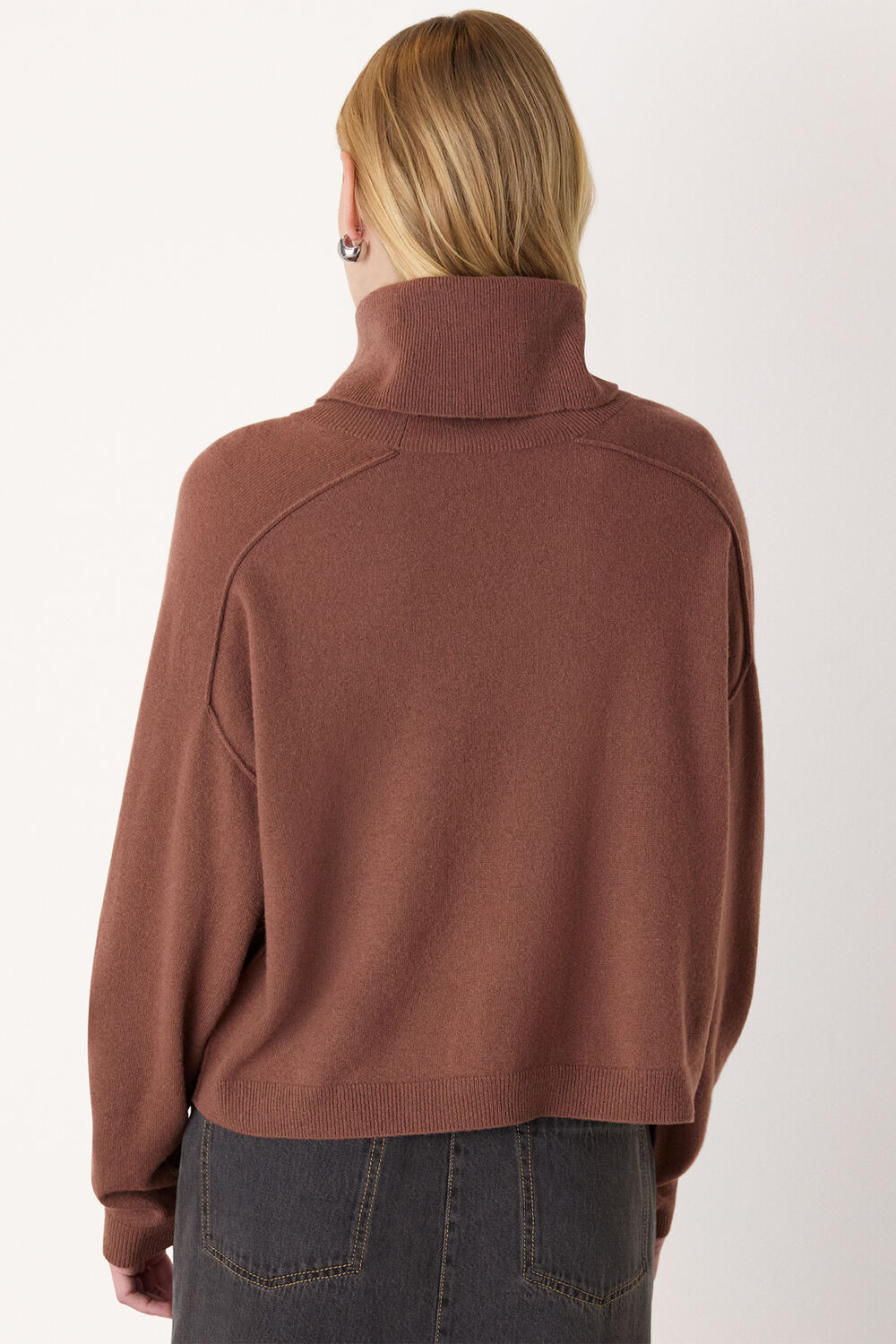 Wool Cowl Neck Knit Jumper