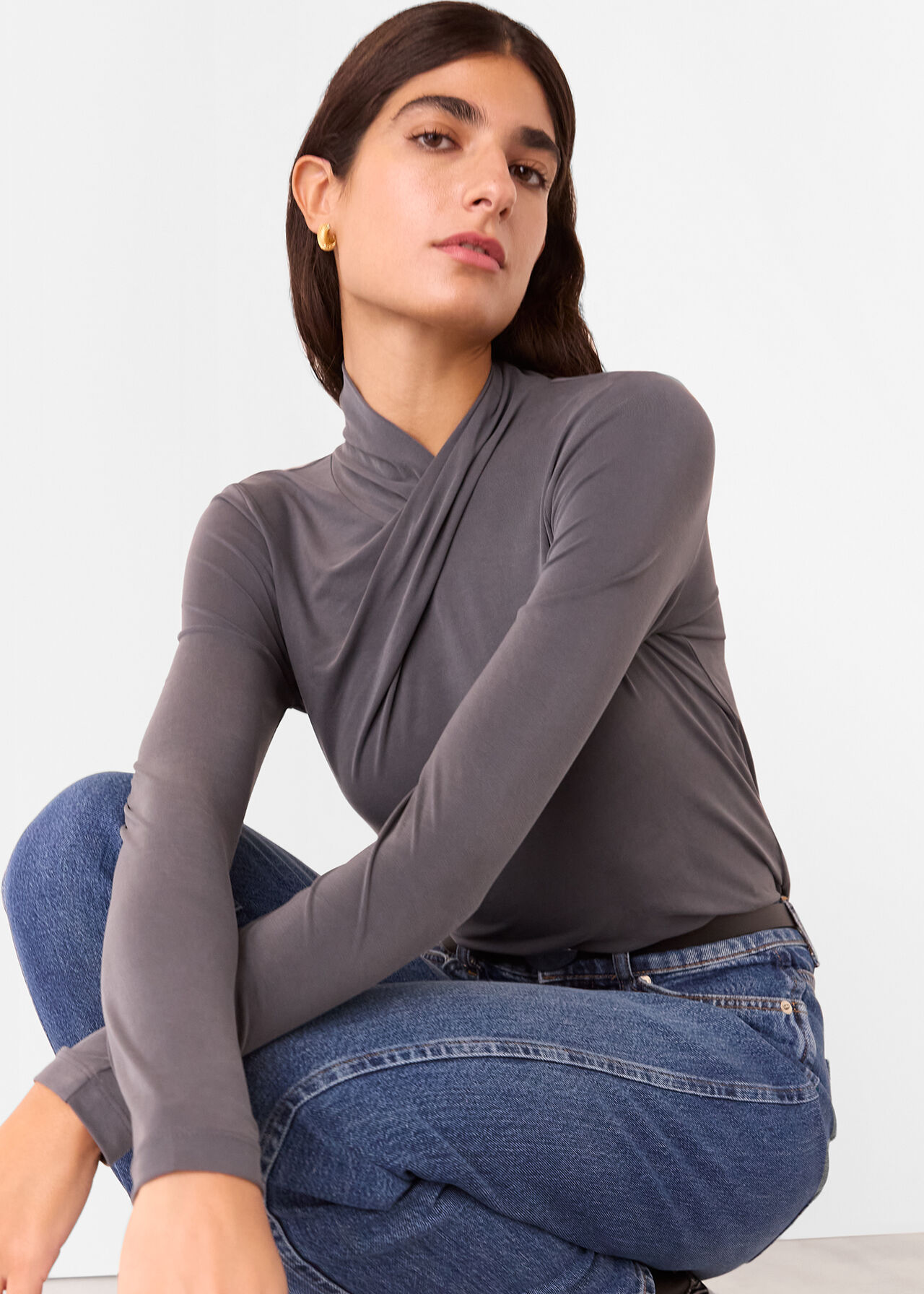 Drape Neck Jersey Top