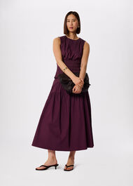 Tier Hem Cotton Skirt