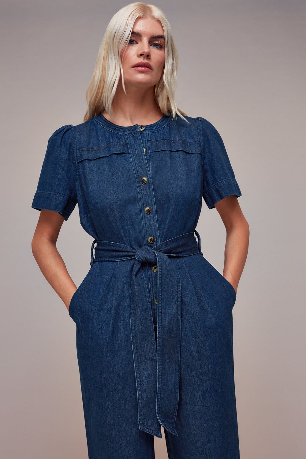 Petite Alana Denim Jumpsuit