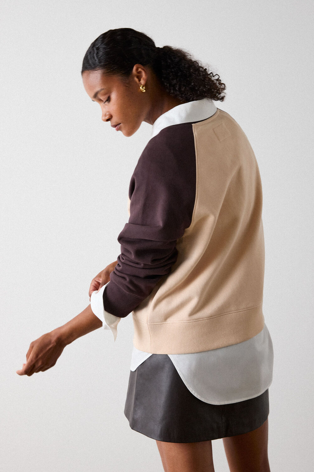 Contrast Sleeve Sweat