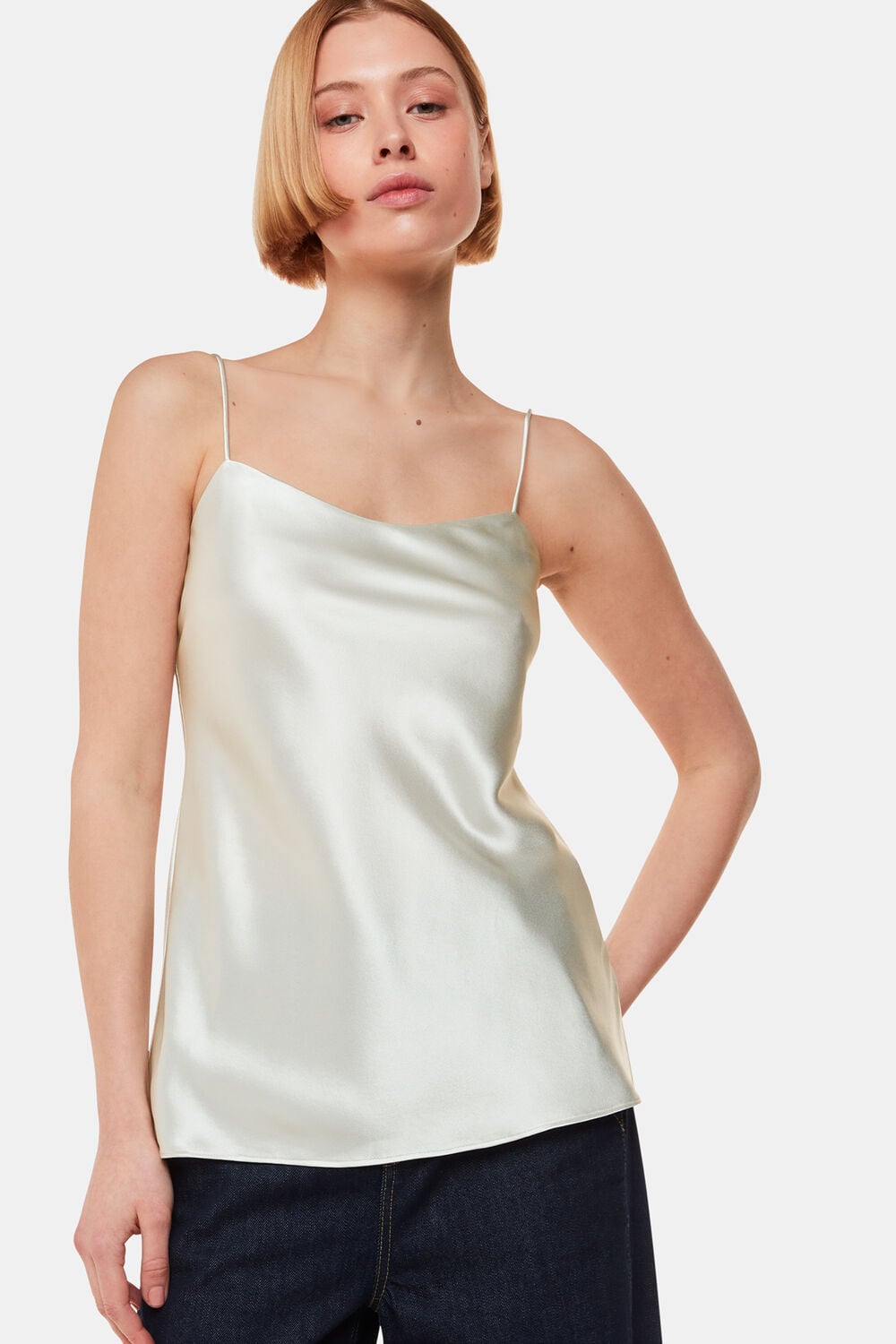 Silk Cami Top Silver