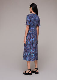Animal Cheetah Shirred Dress