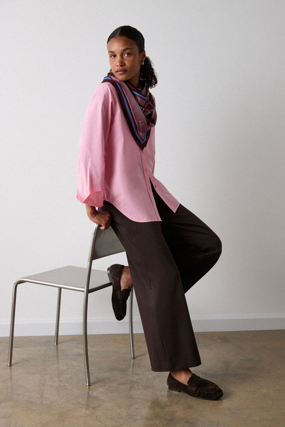 Brown Ponte Wide Leg Trouser