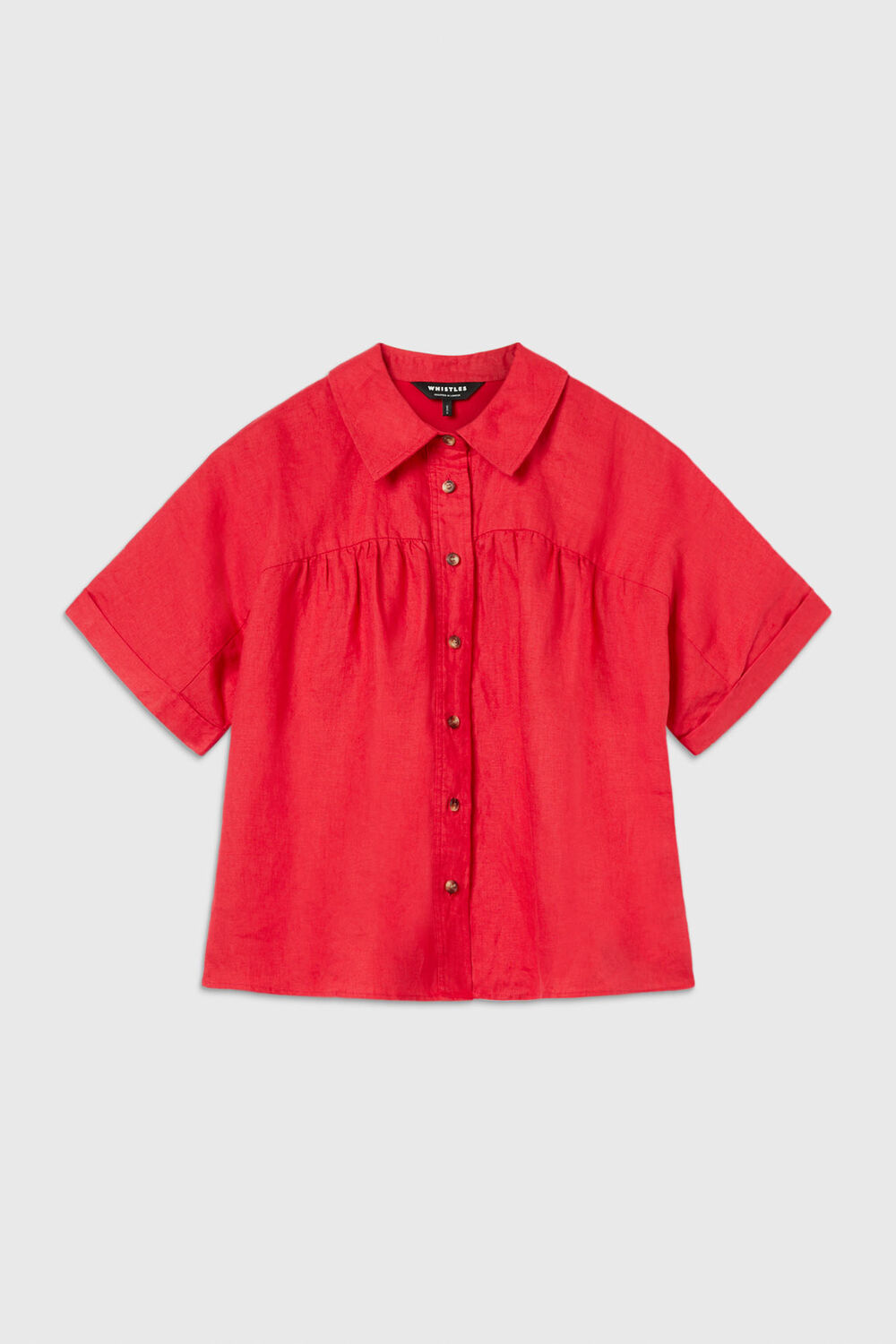Linen Gathered Shirt