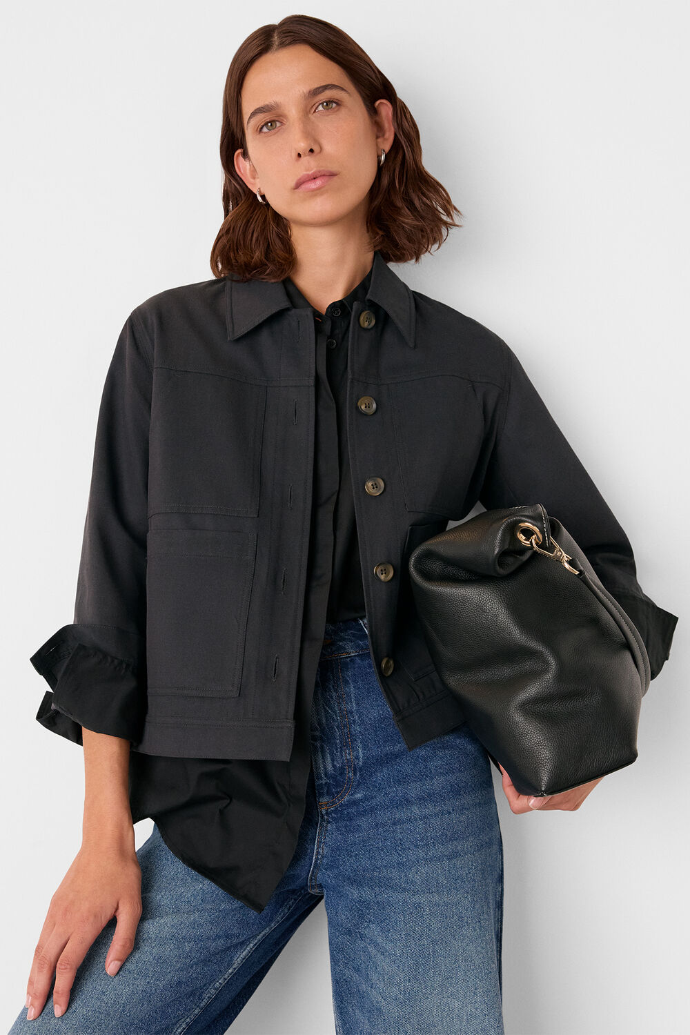 Washed Black Mia Pocket Detail Jacket