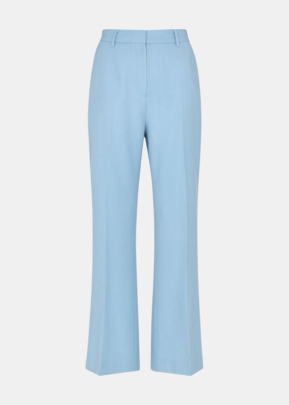 Blue Wool Blend Tailored Trouser