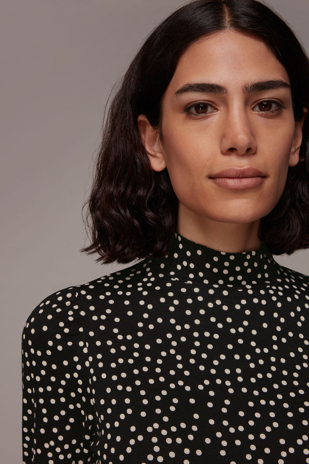 Black Irregular Spot Jersey Dress