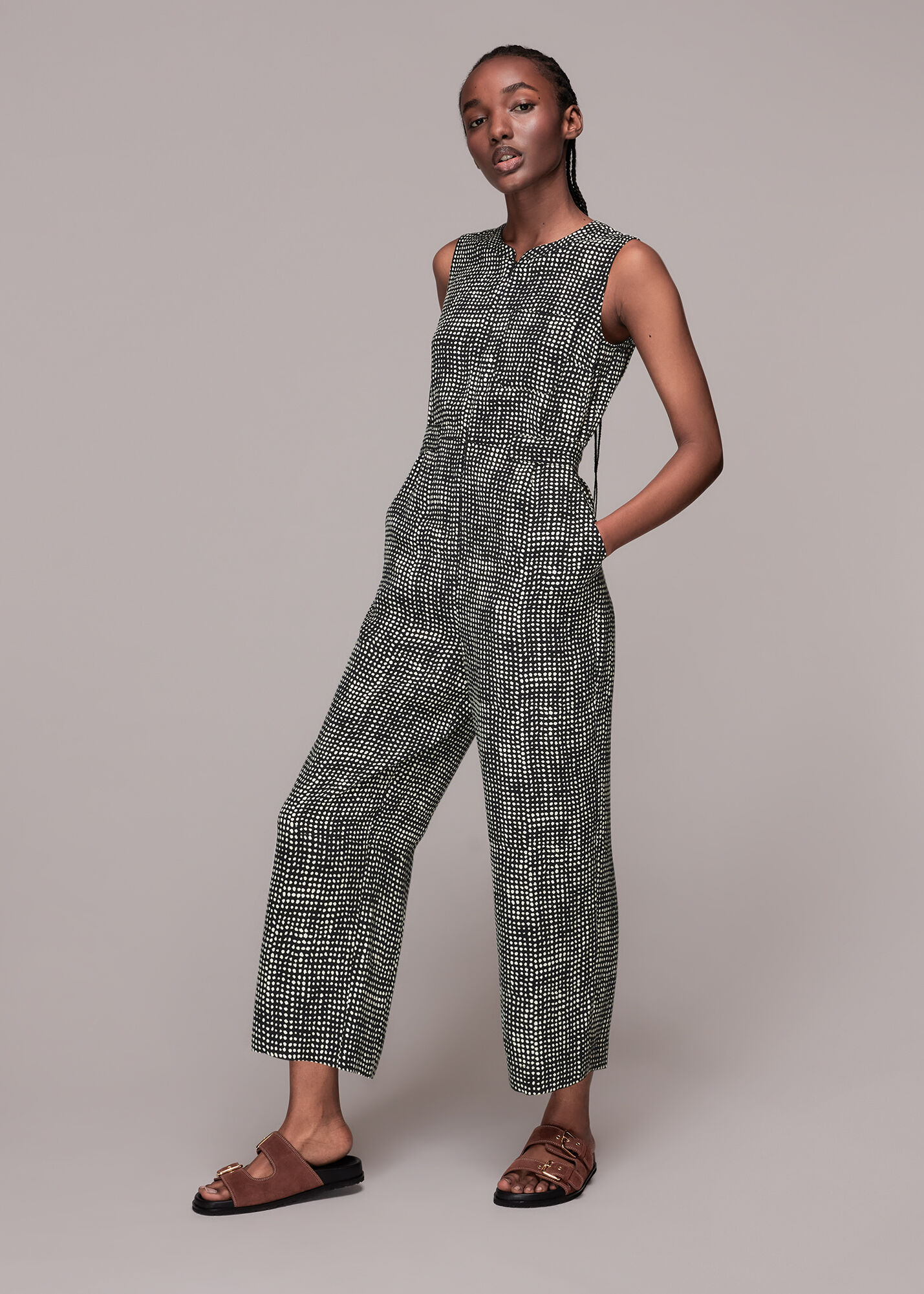 black spotted jumpsuit