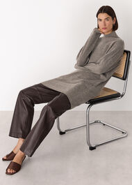 Petite Funnel Neck Wool Mini Dress