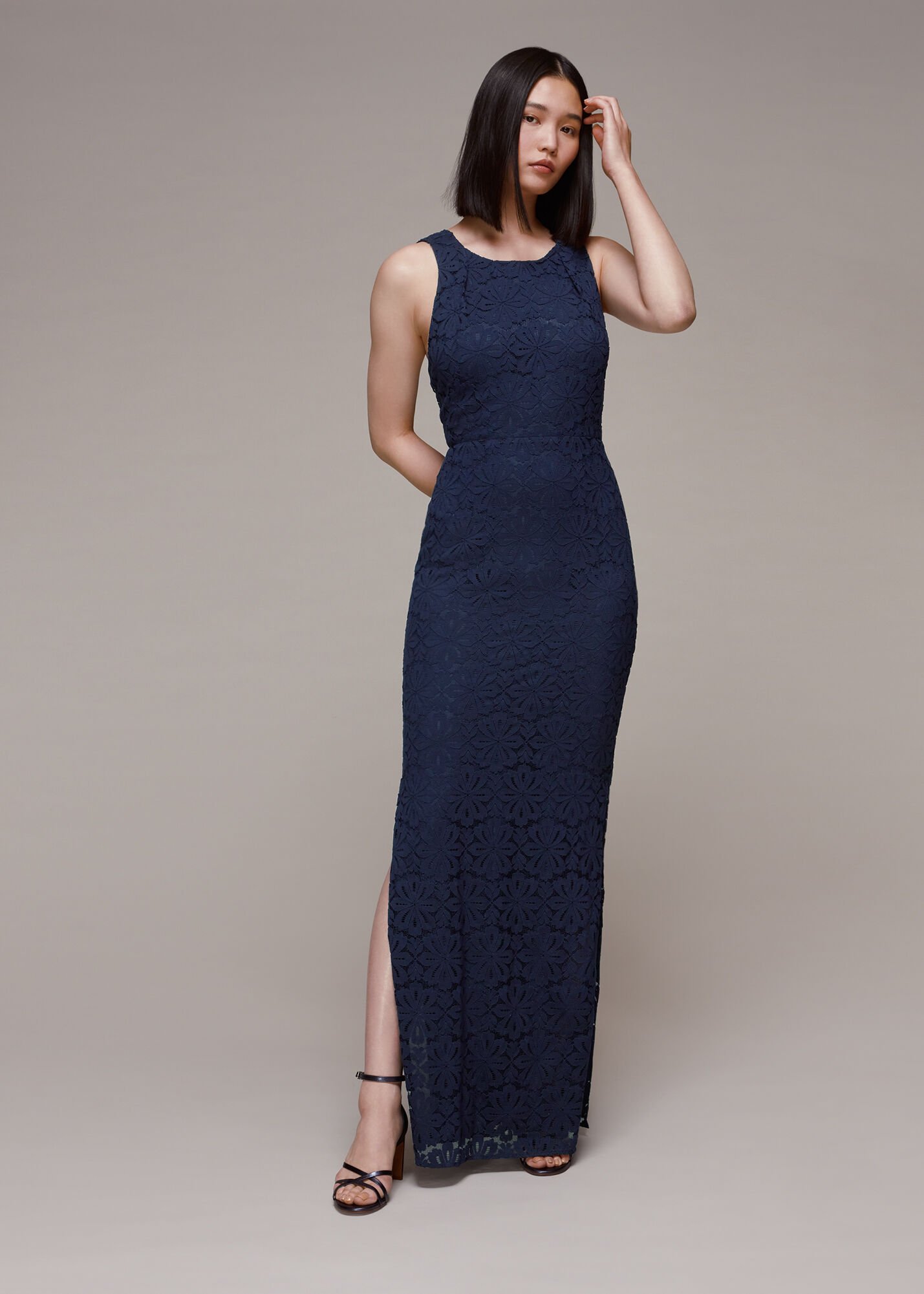 Whistles blue new arrivals maxi dress