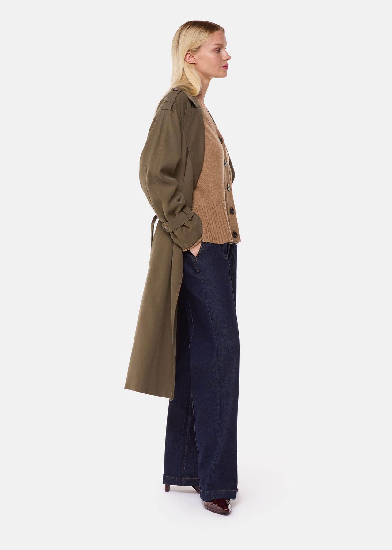 Cashmere Blend Ribbed Cardigan