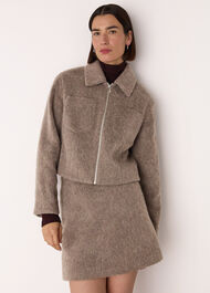 Zip Through Wool Blend Jacket