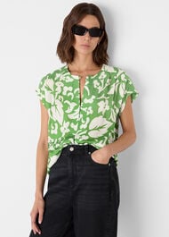 Floral Keyhole Blouse