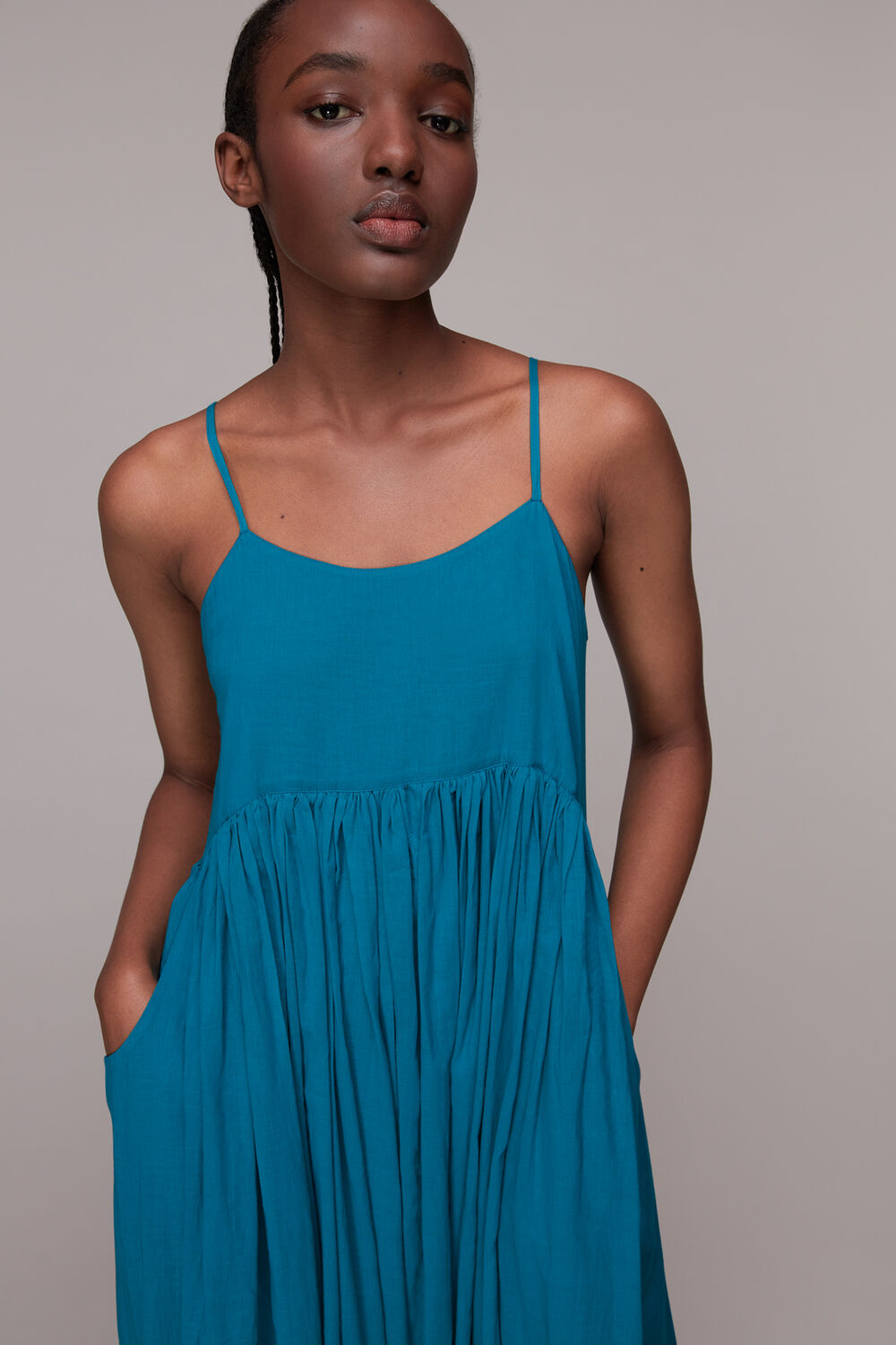 Turquoise Carmen Trapeze Dress