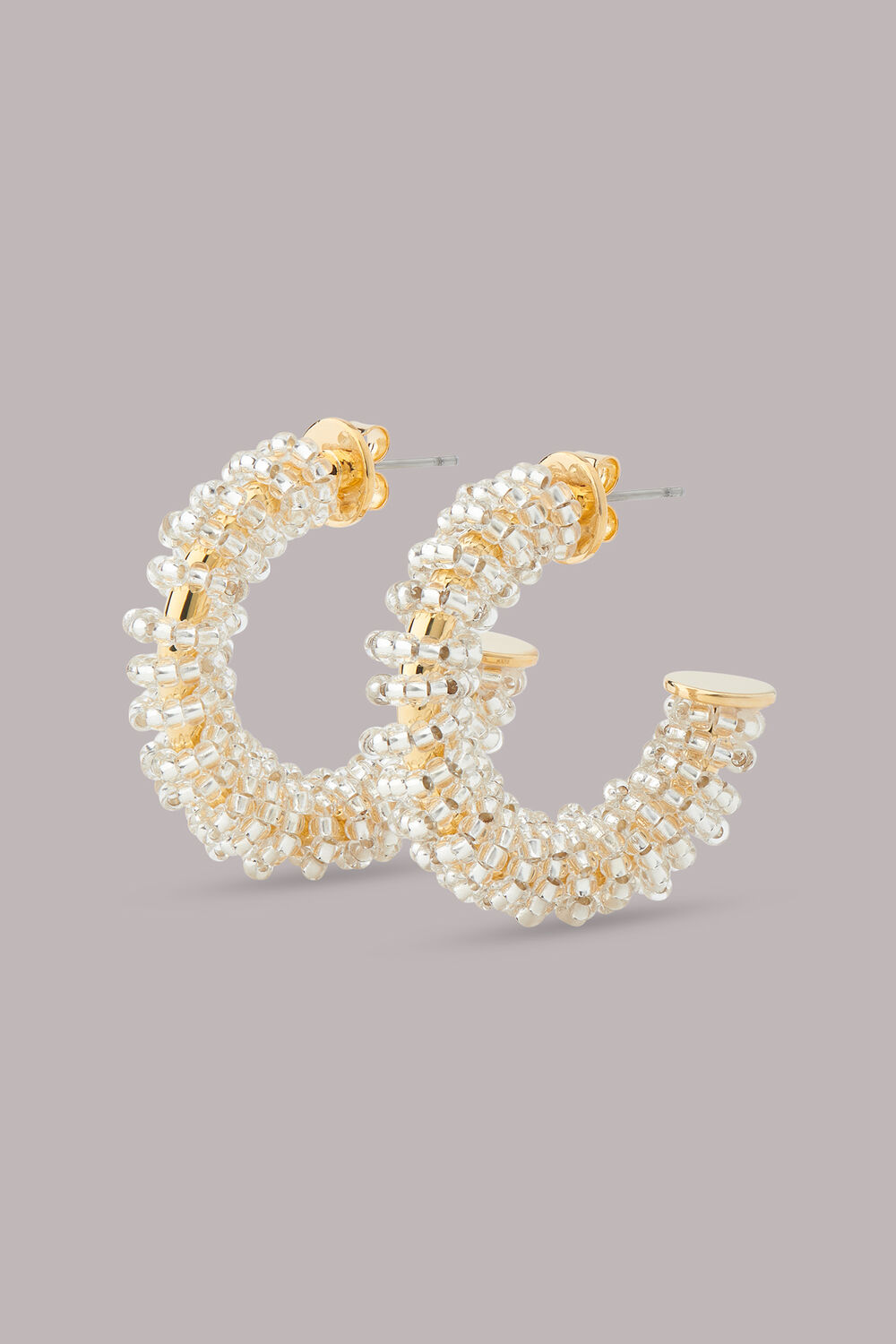 Large Beaded Hoop Earring