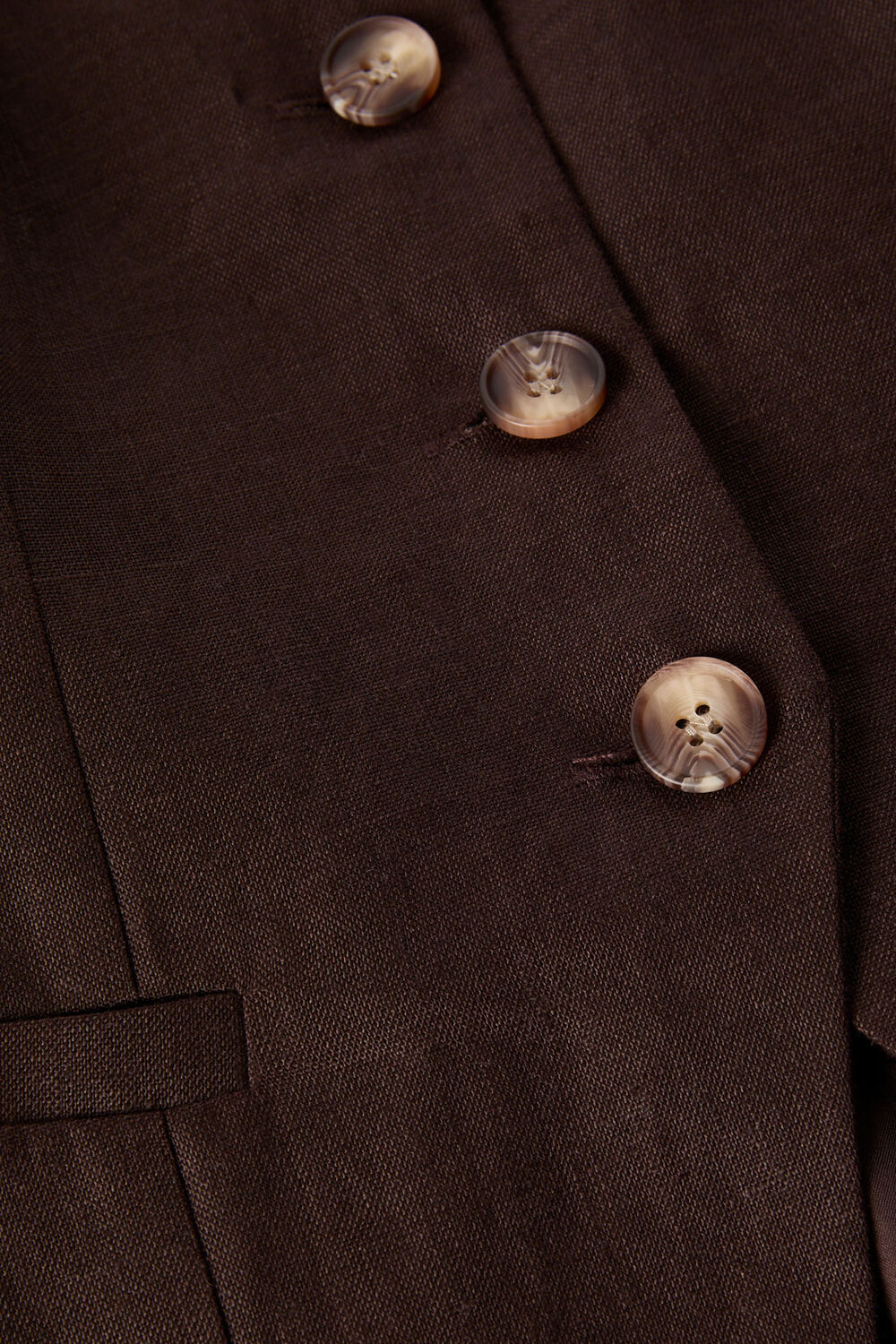 Brown Linen Waistcoat