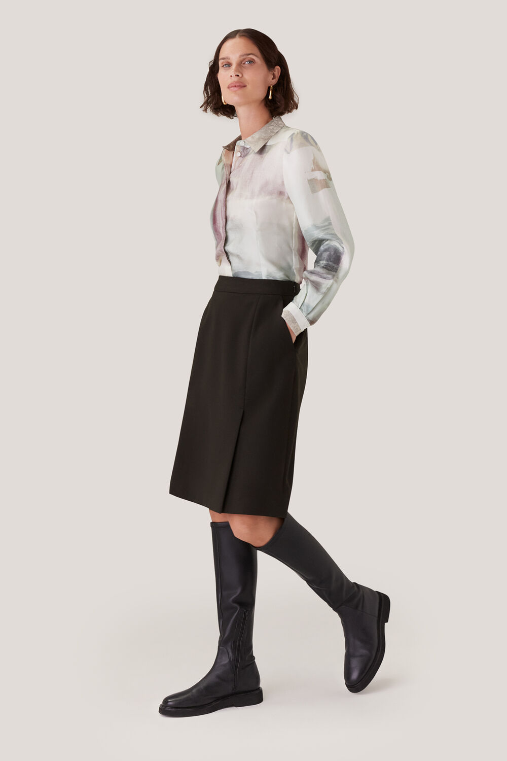 Wild Horse Print Silk Shirt
