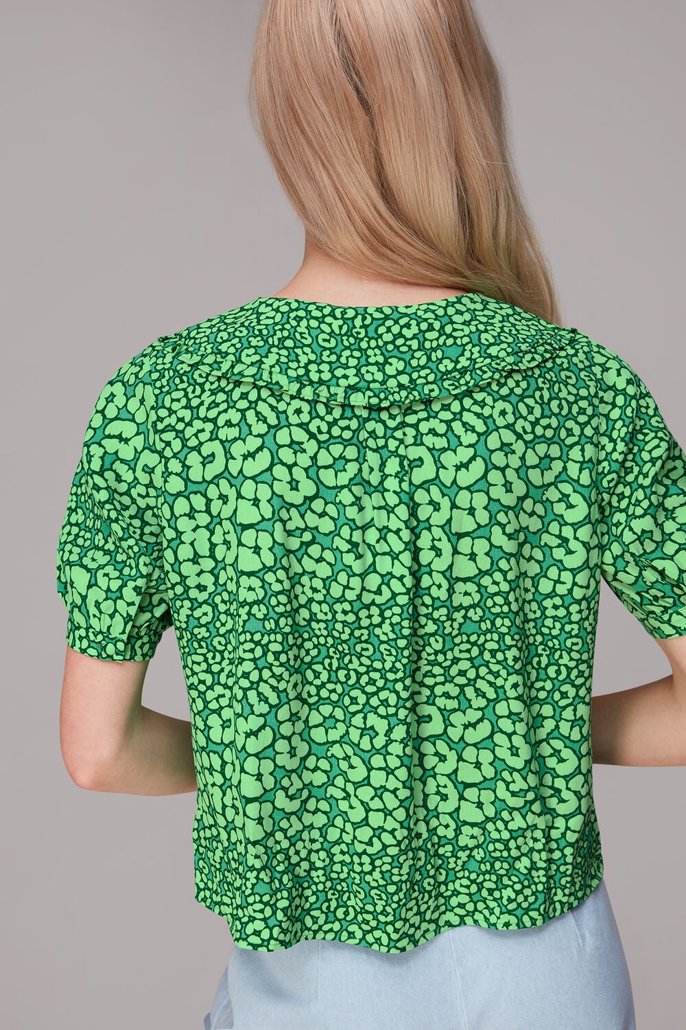 Leopard Petals Collar Top