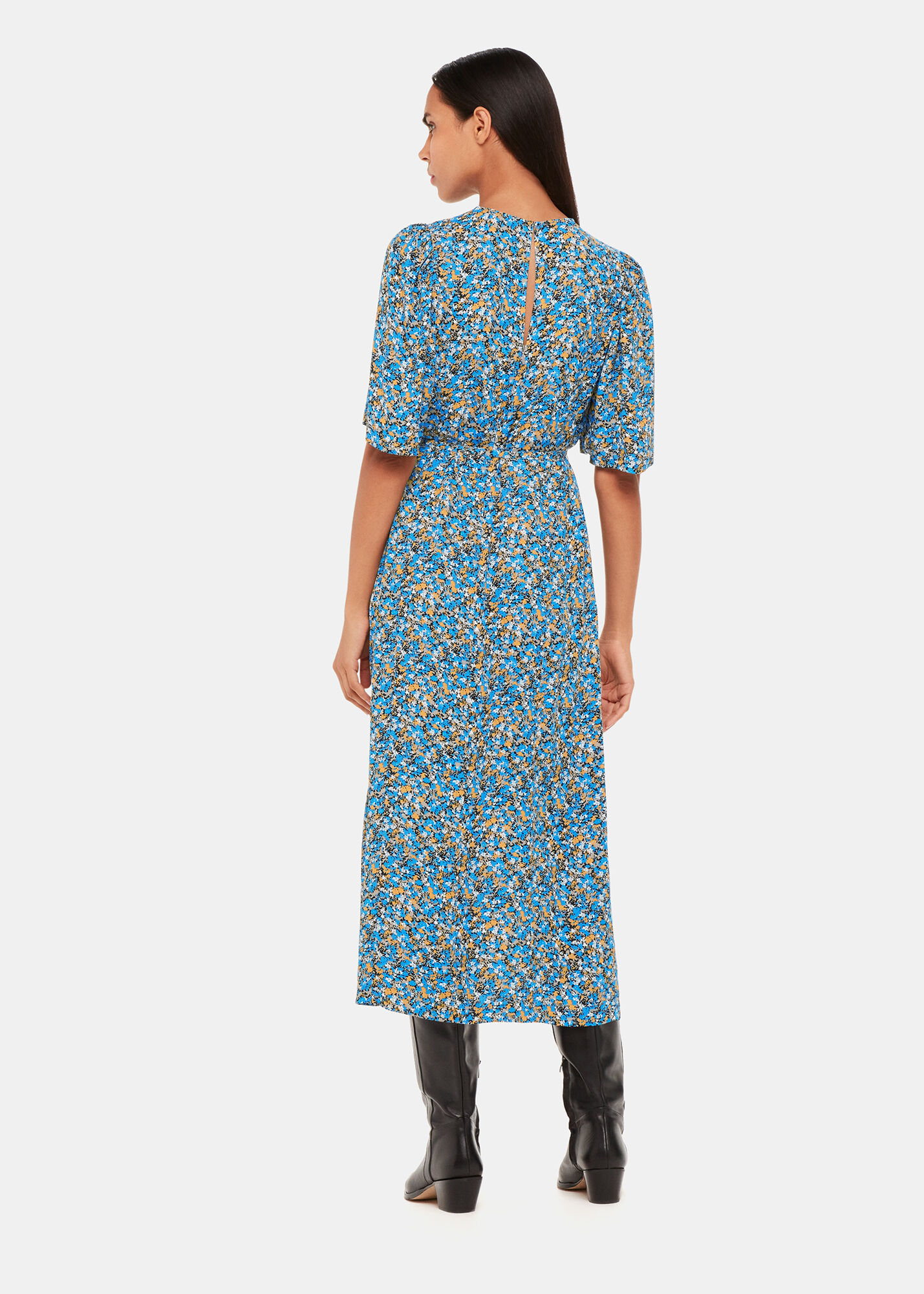 Multicolour Ditsy Bouquet Midi Dress | WHISTLES | Whistles ROW |